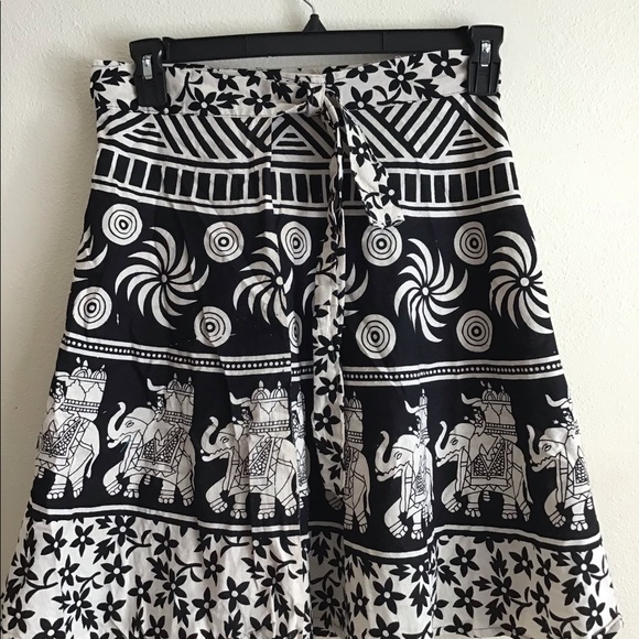 Beach Black white India new 100% cotton wrap skirt - Picture 4 of 6